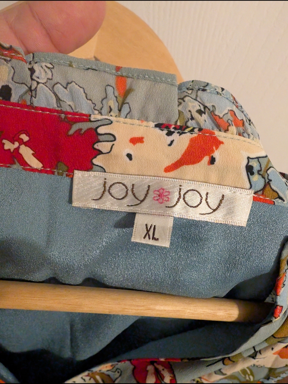 Joy Joy Light Blue Floral Scoop Neck Blouse - Picture 3 of 3